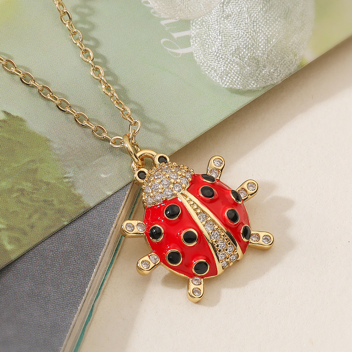 Minimalist Geometric Drip Oil Brass Crab Pendant Necklace for Women