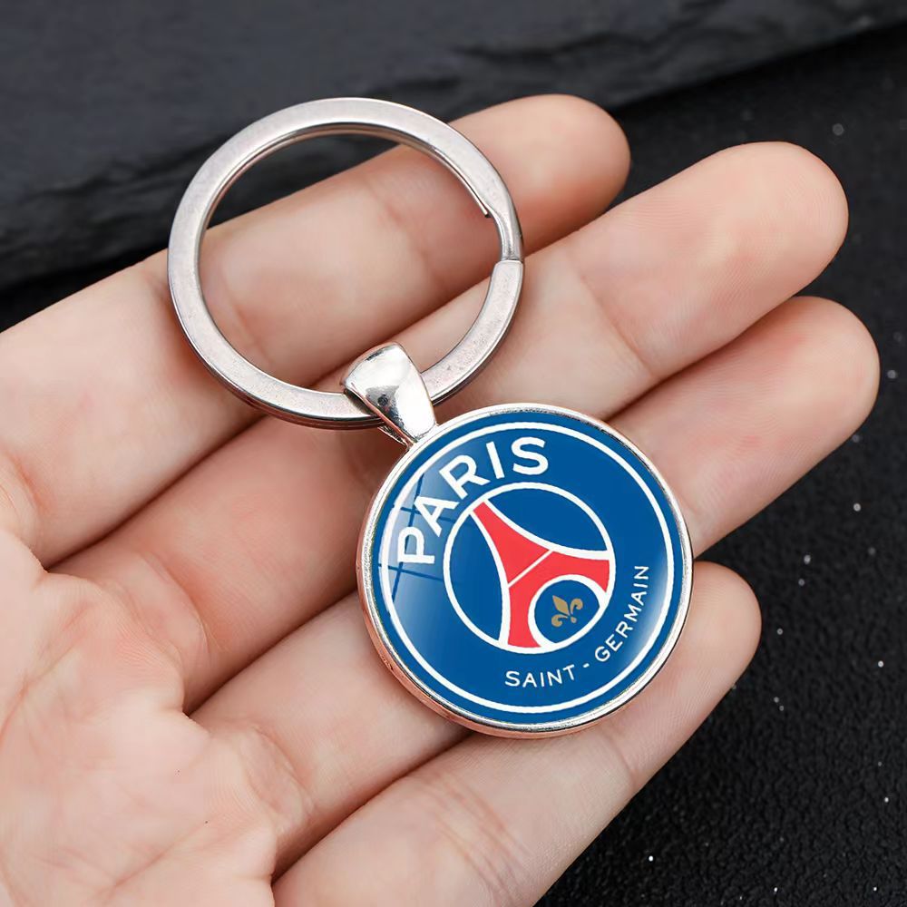 Minimalist Zinc Alloy Keychain with Team Crest Pattern