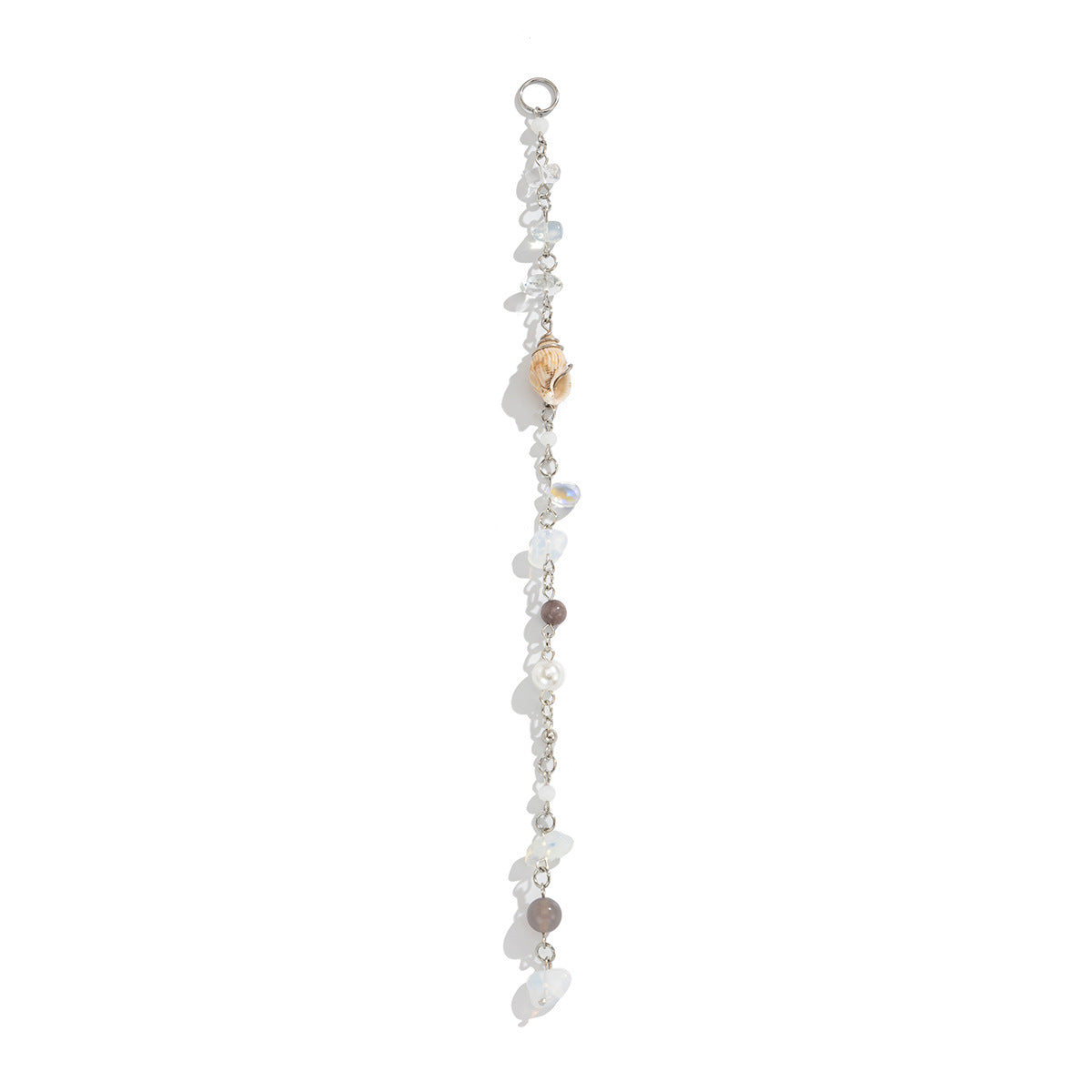 Sweet Plated Acrylic Hair Clip with Tassel and Irregular Conch Shell Design for Women