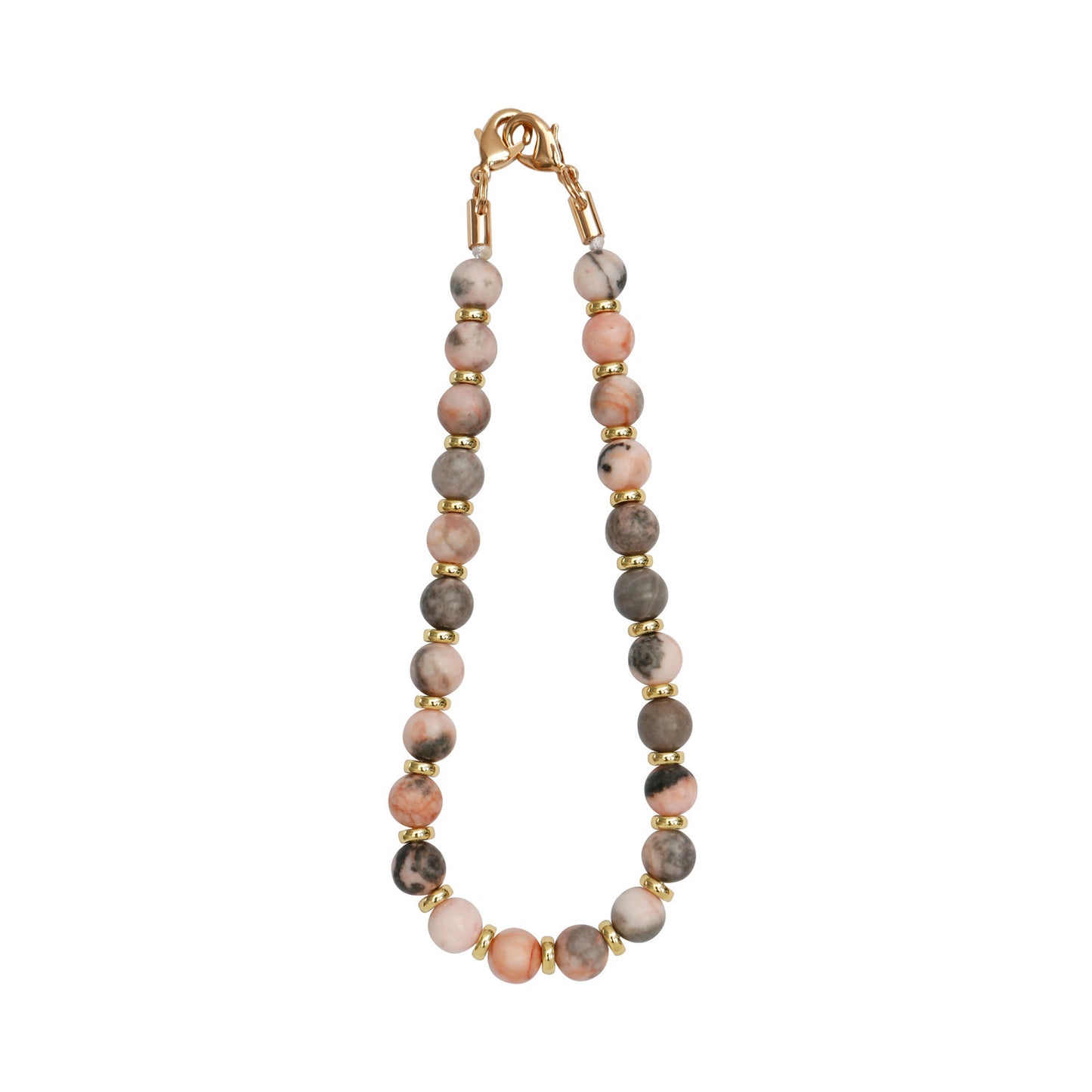 Natural Stone Beaded Phone Chain Lanyard with Obsidian and Amazonite Round Geometric Charm Anti-Loss Strap Unisex