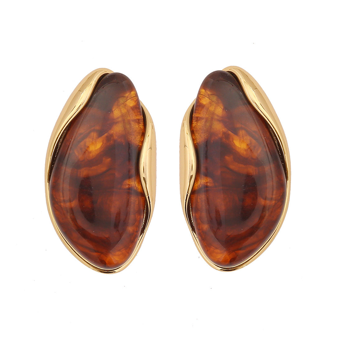 Retro Minimalist Geometric Stainless Steel Earrings with Electroplating for Women