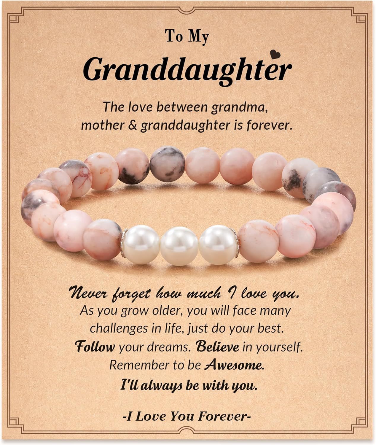 Sweet Geometric Zebra Print Pearl Bracelet for Women