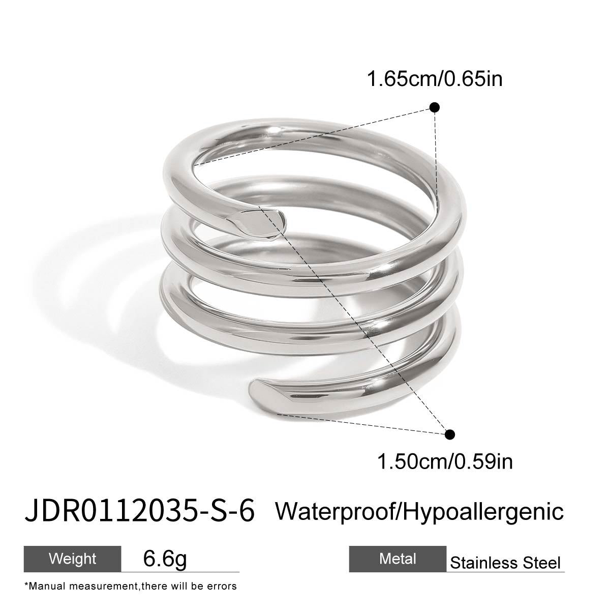 Minimalist Geometric Plated Stainless Steel Ring for Women