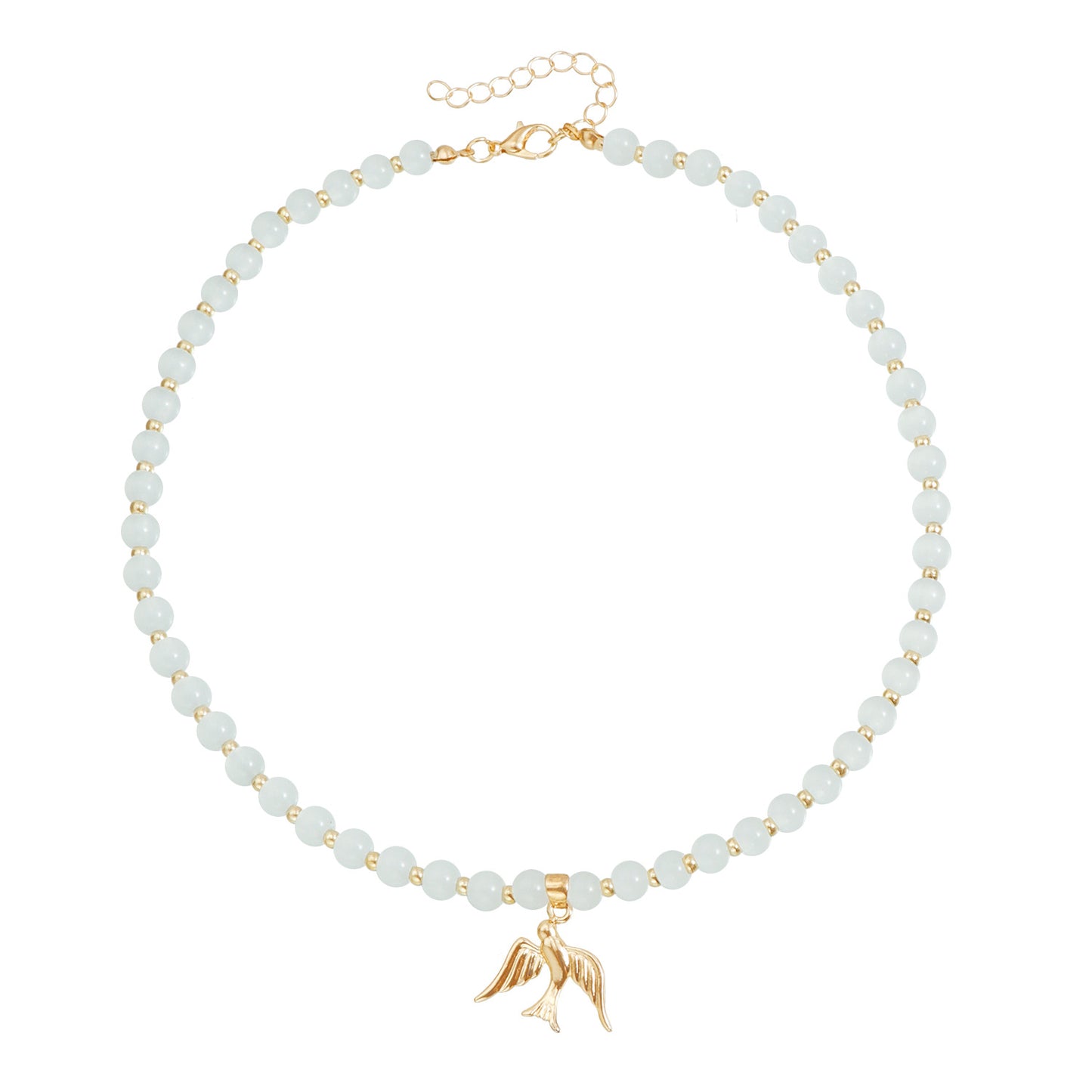 Minimalist Geometric Bird Alloy Plated Pendant Necklace for Women