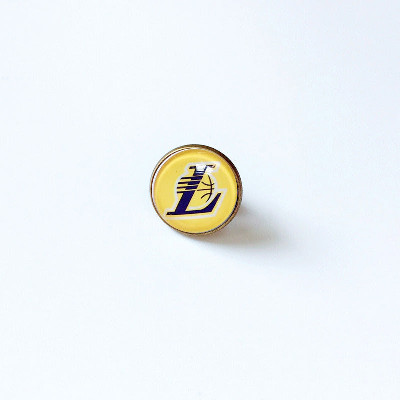Pin de solapa metálico de equipos de baloncesto retro de la NBA - Insignia con gema vintage - Broche de Kobe Curry - Regalo para fans - Unisex