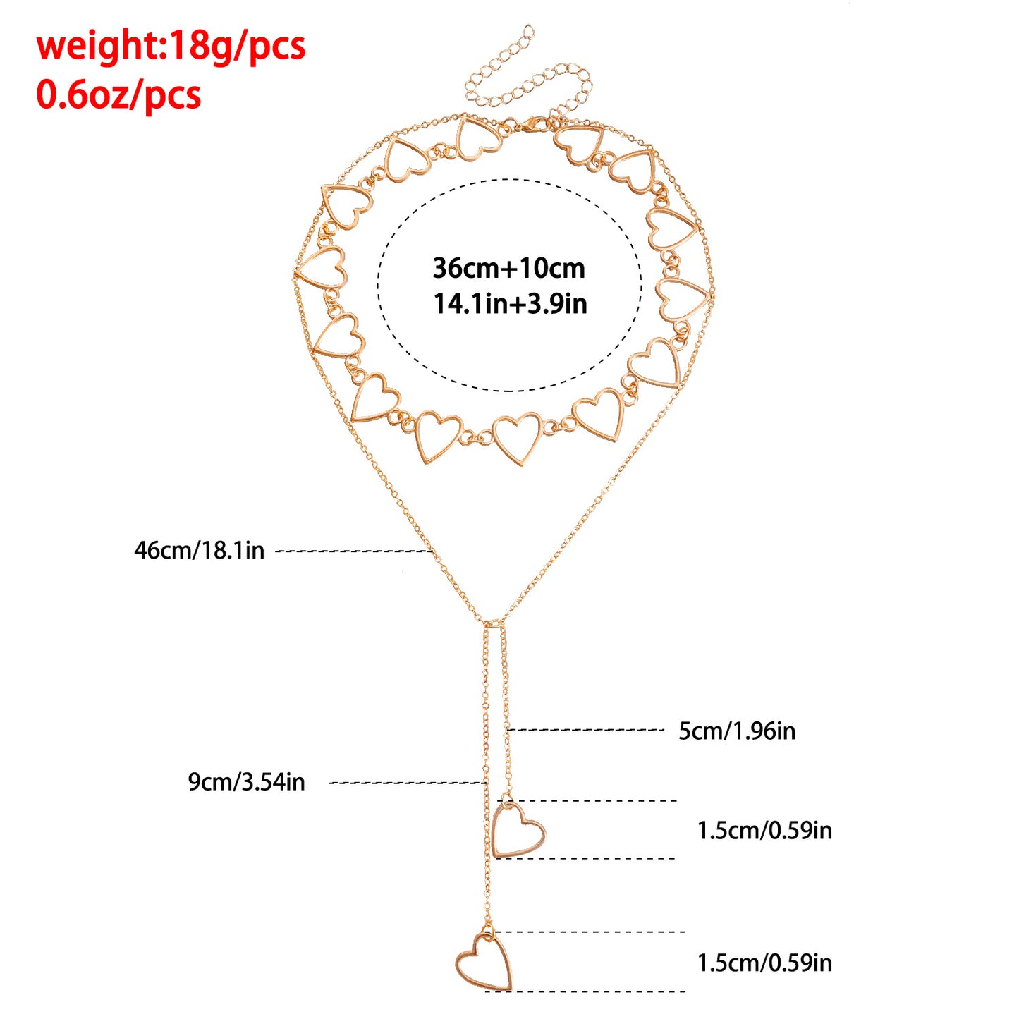 Minimalist Hollow Heart Pendant Necklace in Alloy with Plated Finish Long Layered Sweater Chain for Women