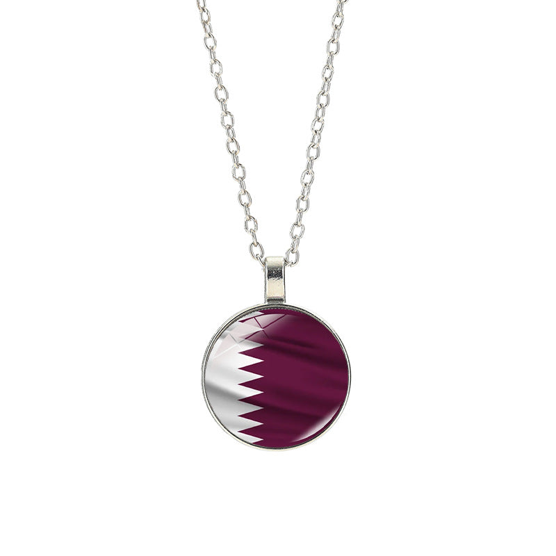 Sporty Geometric Alloy Plated Necklace with Crystal Pendant Unisex Cable Chain