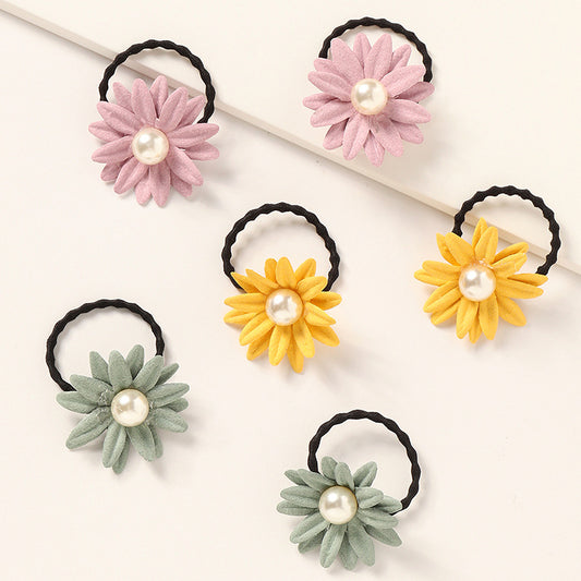 Set di Accessori per Capelli Floreali Vintage per Bambine con Elastici e Mollette in Stile Giardino Rustico
