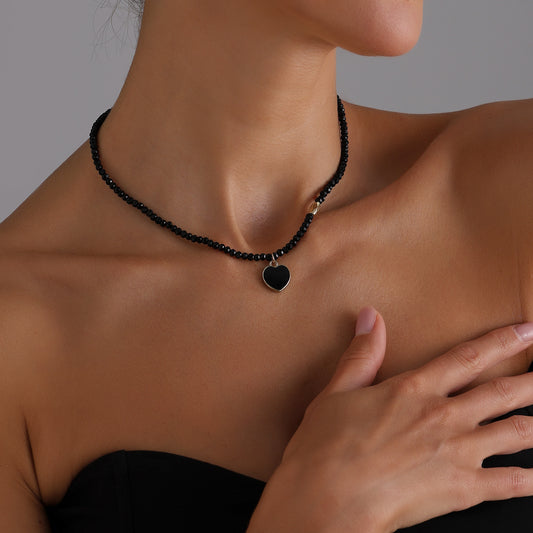 Collana da donna con ciondolo a cuore in lega, dolce e audace, con finitura placcata, gioielli di moda minimalisti