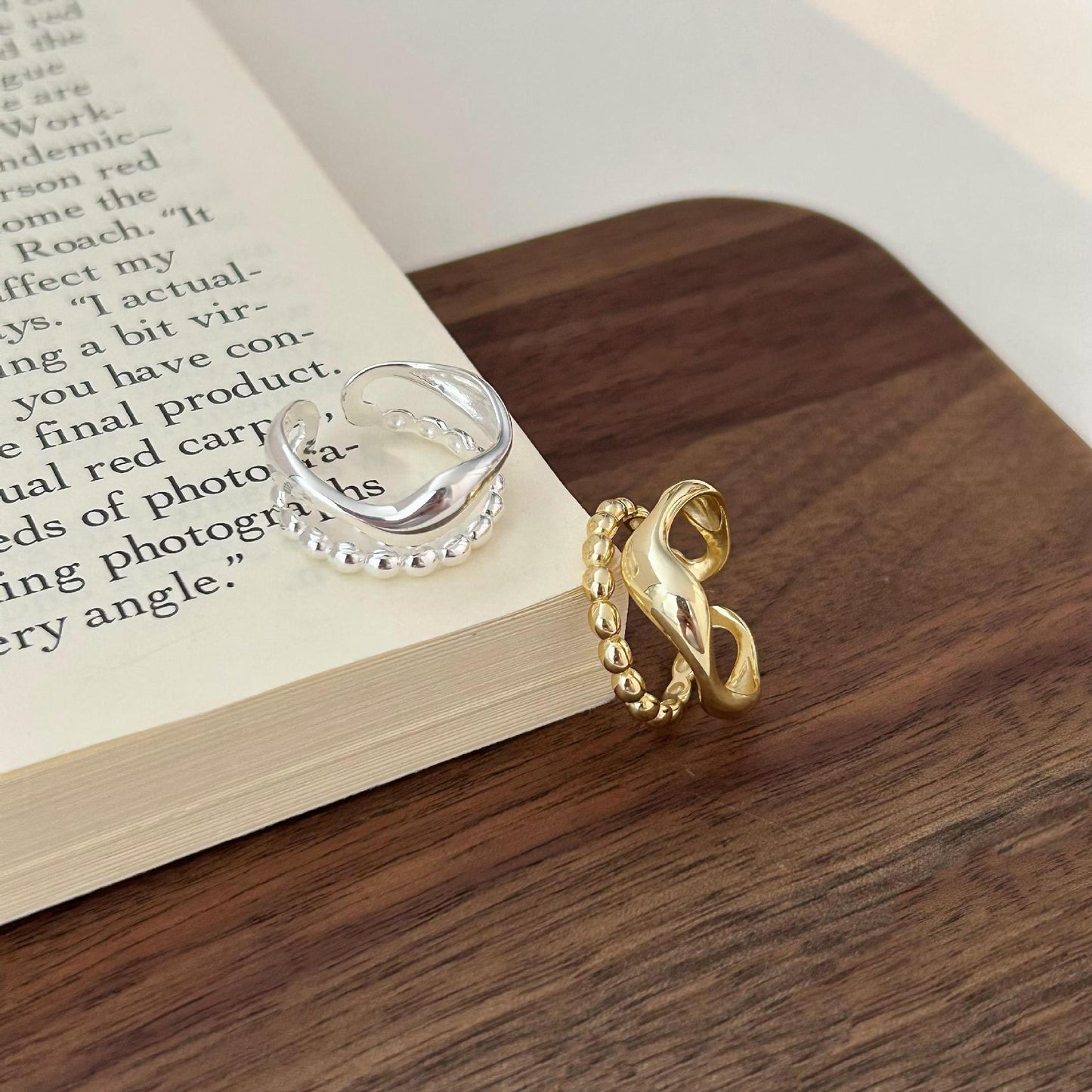 Minimalist Irregular Shape S925 Sterling Silver Ring for Women with Unique Design