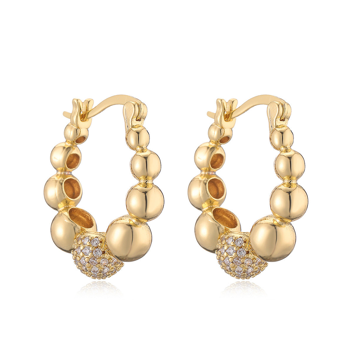 Orecchini geometrici minimalisti da donna con placcatura in oro e intarsio in zircone, gioielli alla moda dalla forma irregolare
