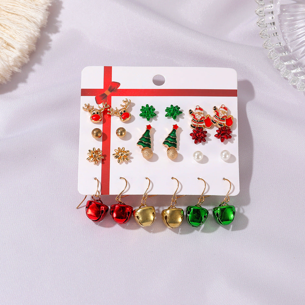 Vintage-Style Deer-Shaped Alloy Stud Earrings with Plated Finish for Women