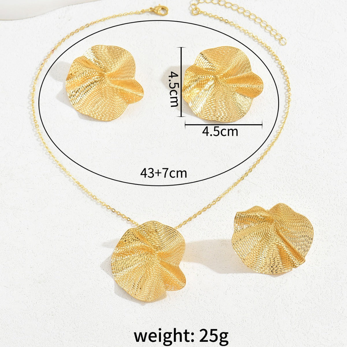 Juego de Collar, Anillo y Pendientes Rústicos Florales con Hojas Volantes de Aleación con Galvanoplastia para Mujer