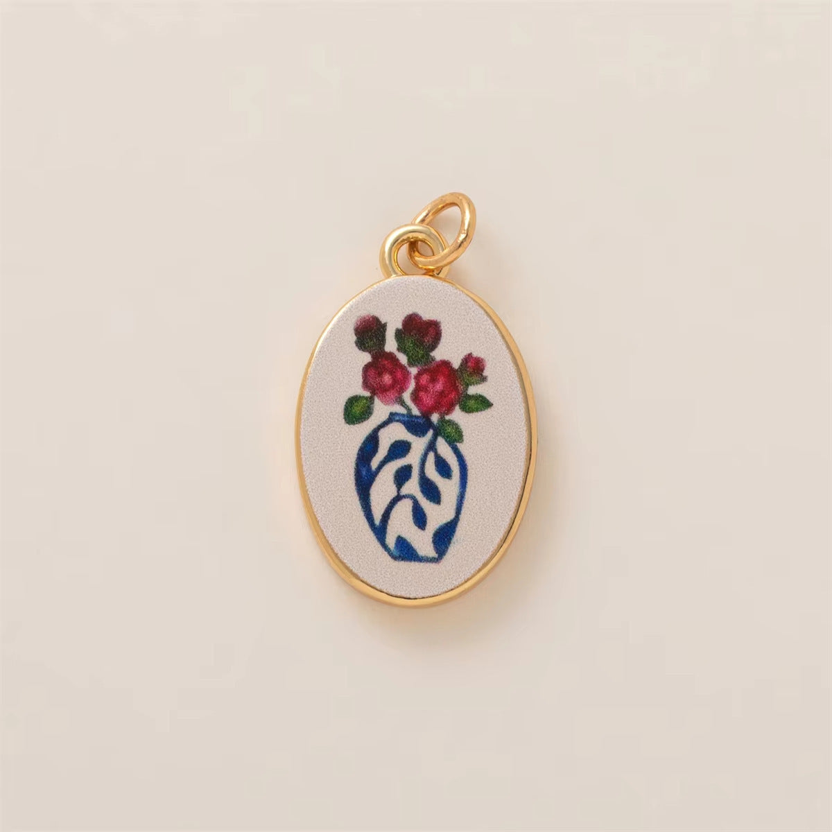 Minimalist Floral Pattern Brass PVD Plated DIY Charm Bar