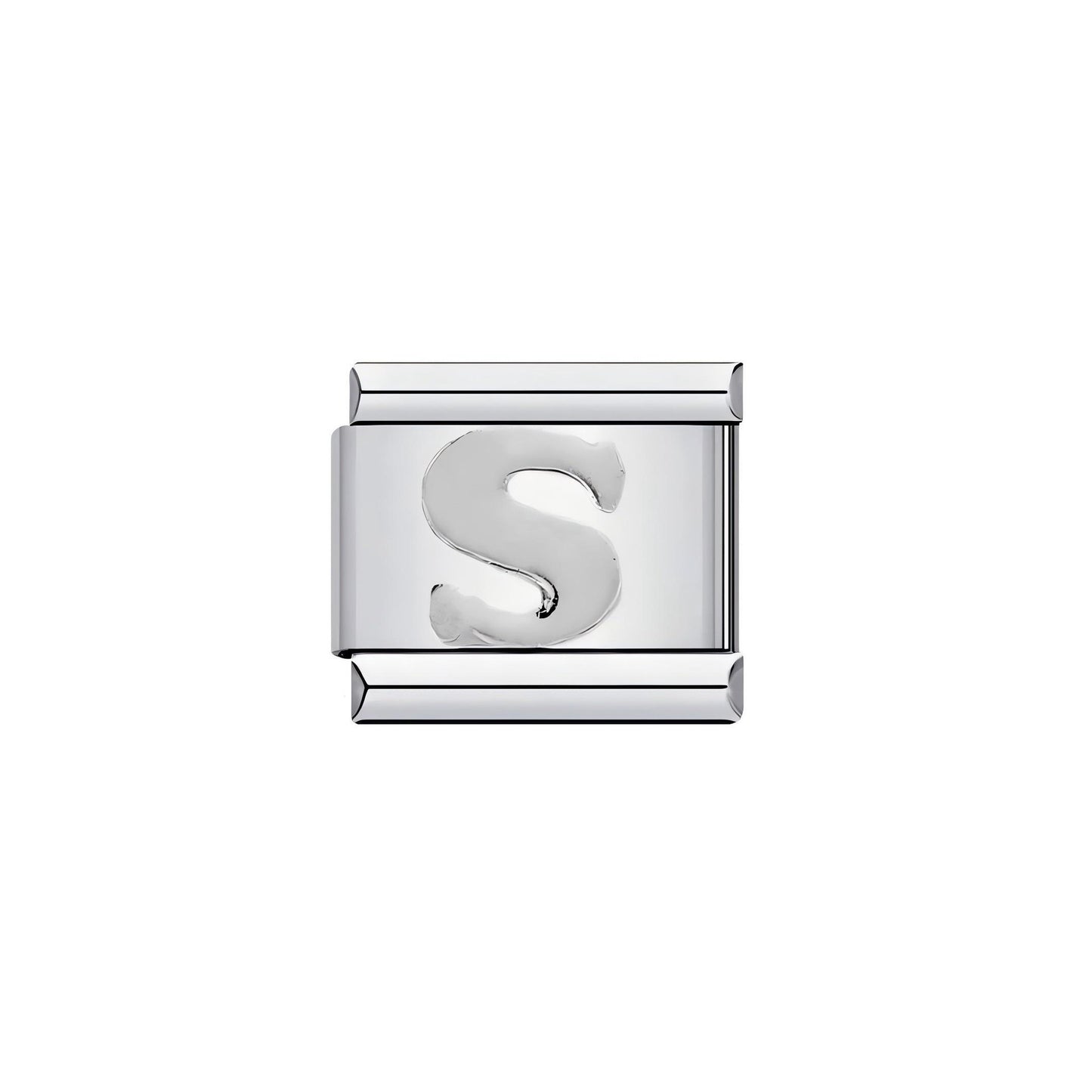 Personalized Stainless Steel Plated Letter Charm Bar Bracelet Unisex DIY Elastic Link Band