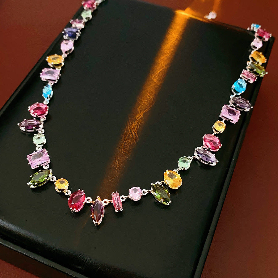Elegant Sweet Teardrop Geometric Alloy Plated Cubic Zirconia Jewelry Set for Women