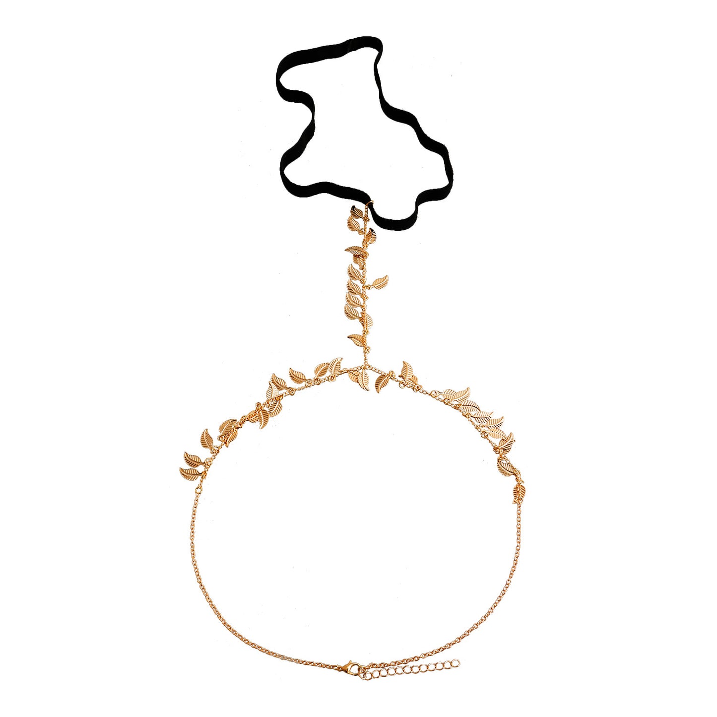Minimalist Geometric Alloy Anklet with Tassel Leaf Design for Women Summer Casual Elastic Leg Chain