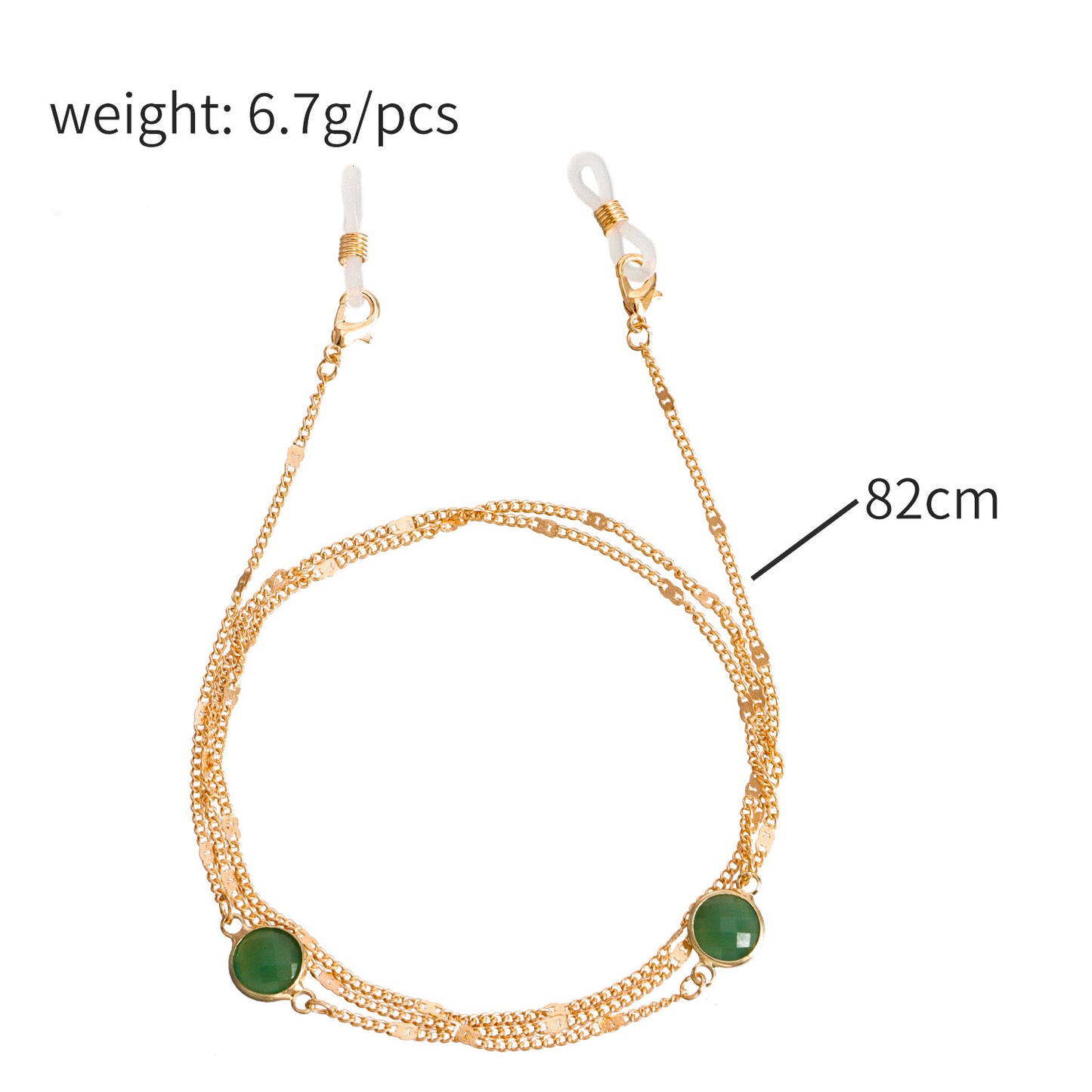 Colorful Imitation Pearl and Cubic Zirconia Inlaid Alloy Mask and Eyeglass Chain