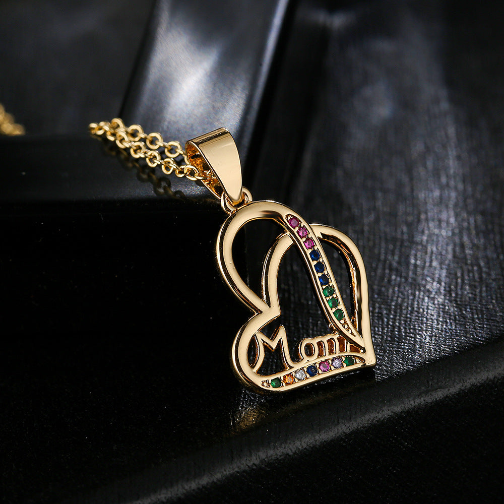 Collana con ciondolo a forma di cuore minimalista in rame placcato oro 18K da donna