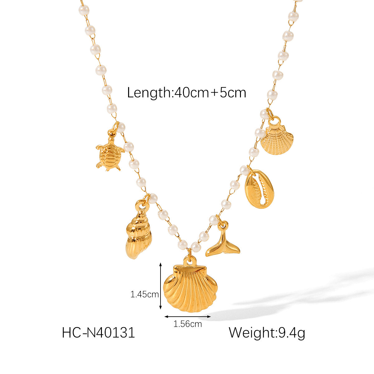 Minimalist Starfish Pendant Necklace Set with Stainless Steel Chain and Titanium Steel Earrings Featuring Ocean-Inspired Design Shell and Pearl Accents
