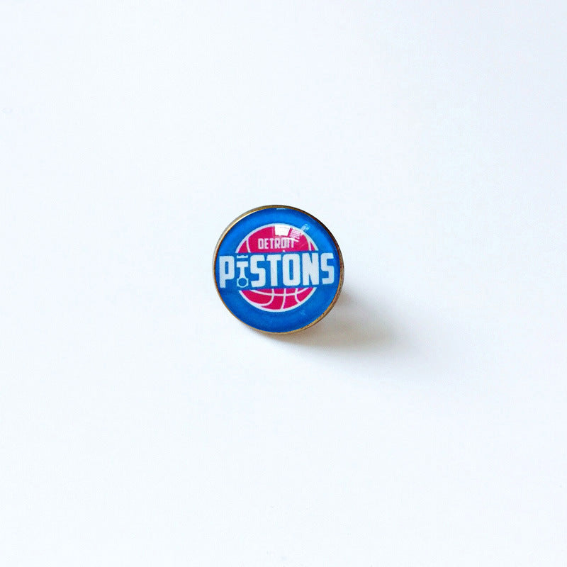 Pin de solapa metálico de equipos de baloncesto retro de la NBA - Insignia con gema vintage - Broche de Kobe Curry - Regalo para fans - Unisex
