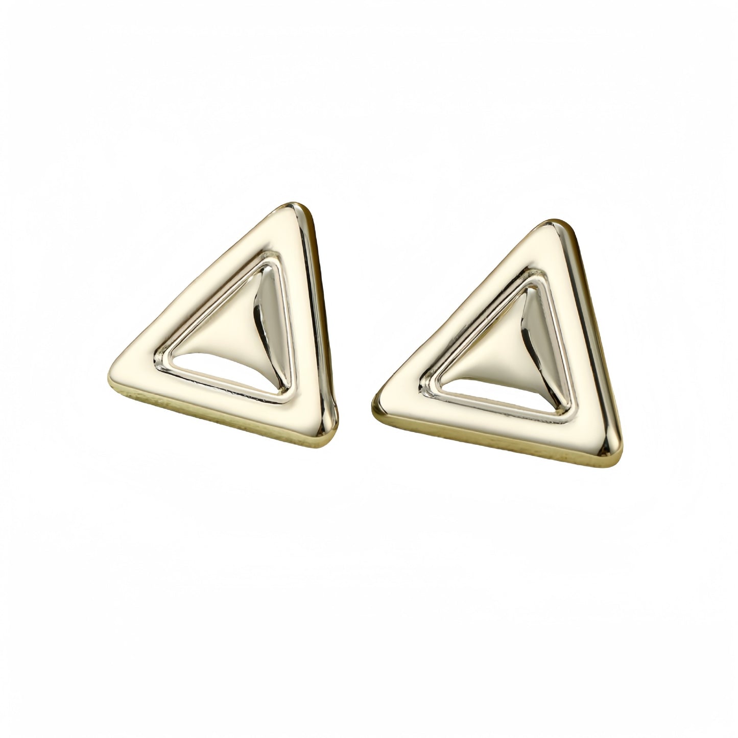 Pendientes de acero inoxidable de moda con forma geométrica de corazón y cuadrado, con acabado chapado, para mujer