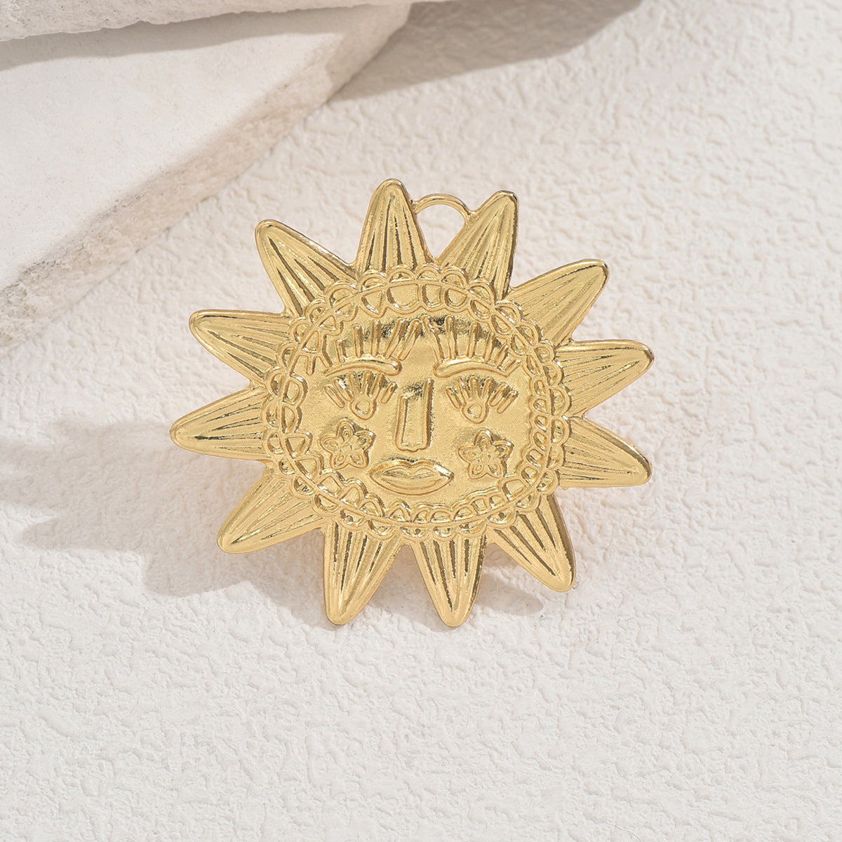 Anillo de cobre minimalista con forma de girasol y chapado en oro para mujer, joyería de moda con banda abierta ajustable