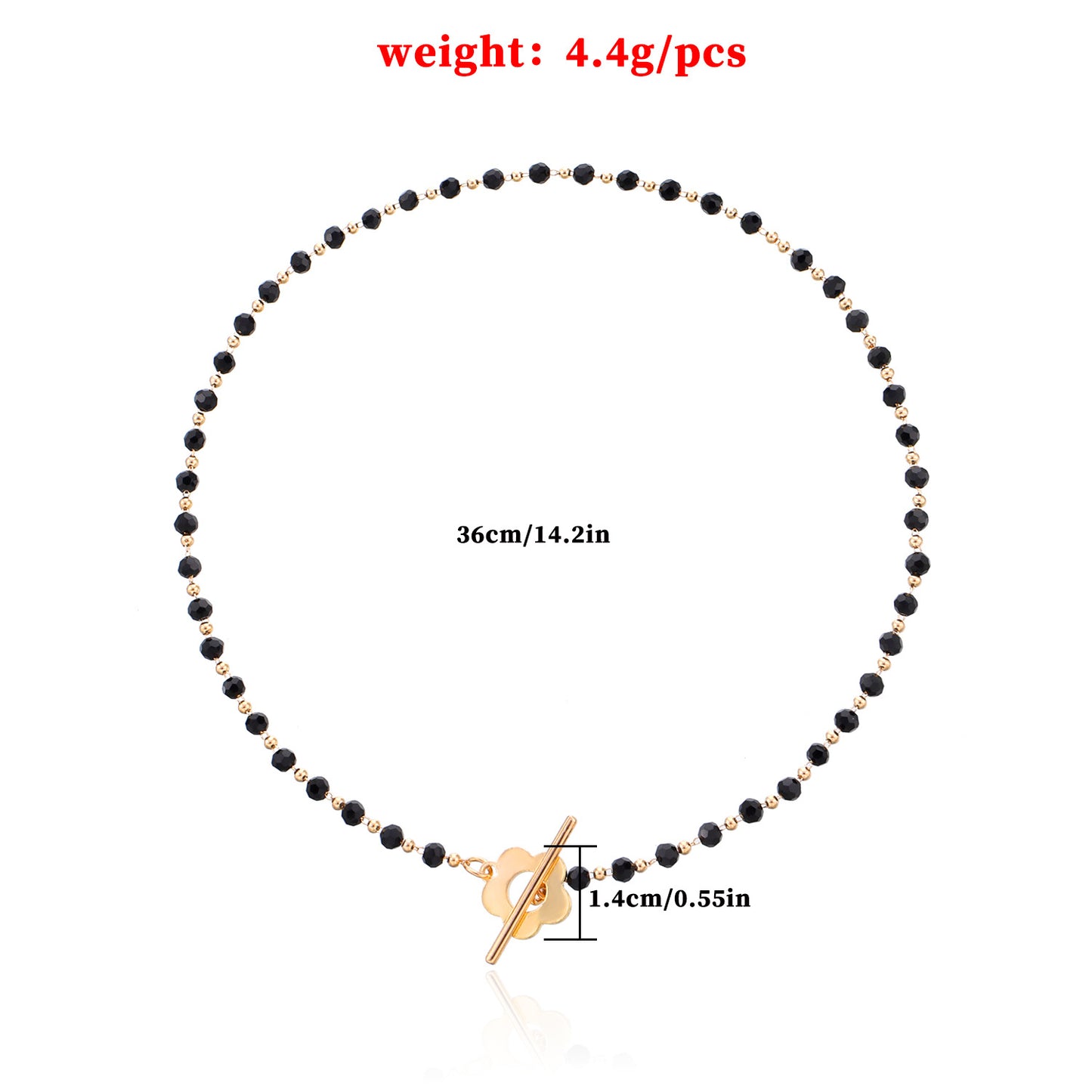 Minimalist Floral Rhinestone Alloy Necklace, Plated Regular Chain, Fashion Casual Jewelry for Women