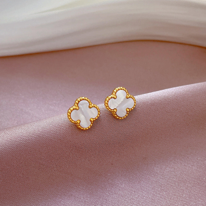 Minimalist Sweet Geometric Titanium Steel Plated Stud Earrings