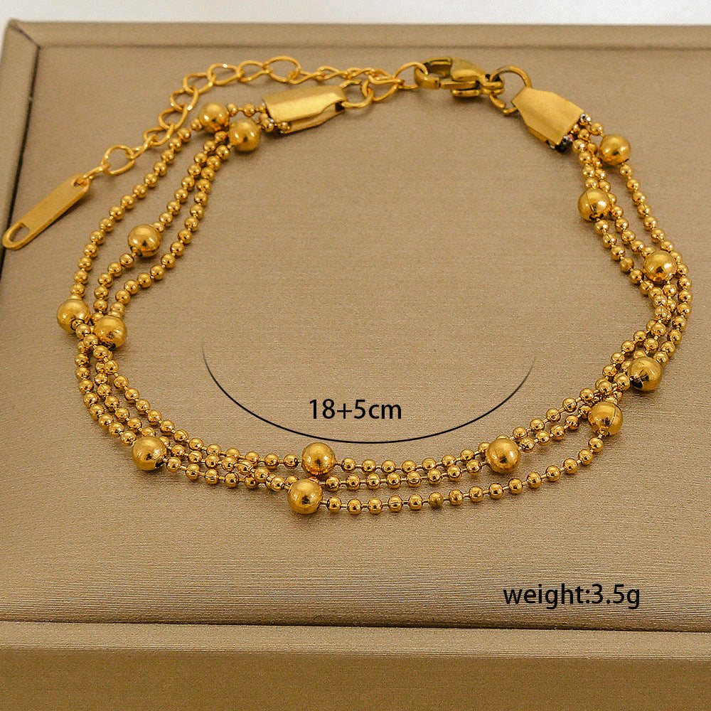 Set di bracciali multistrato minimalisti in acciaio inossidabile con placcatura sottovuoto, da indossare tutti i giorni