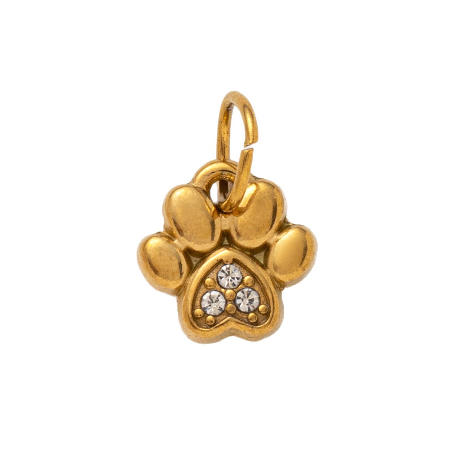 18K Gold Plated Cartoon Bear Paw Stainless Steel PVD Charm Bar