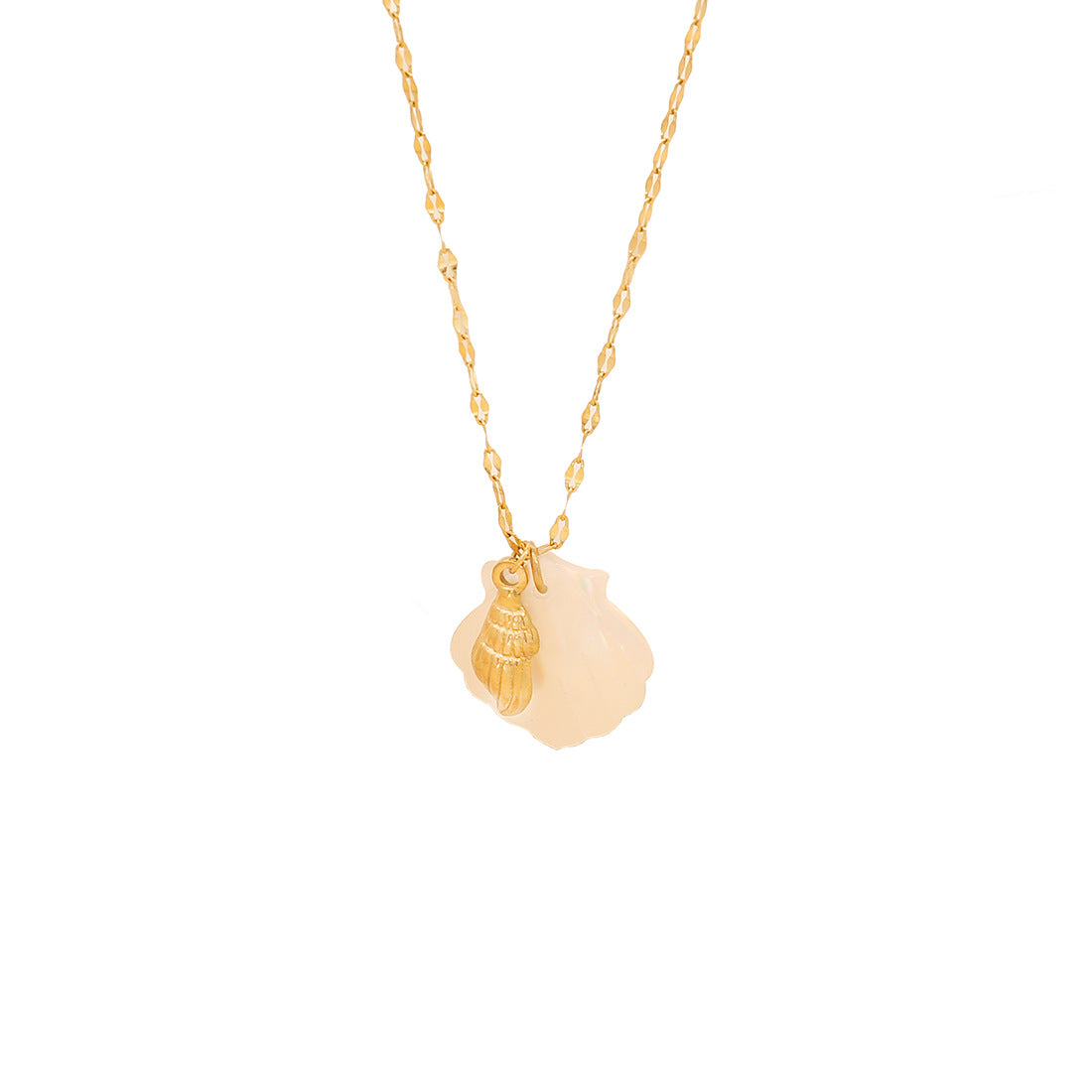 Collana con ciondolo personalizzato a forma di stella marina e tartaruga in acciaio inossidabile con intarsio in conchiglia naturale