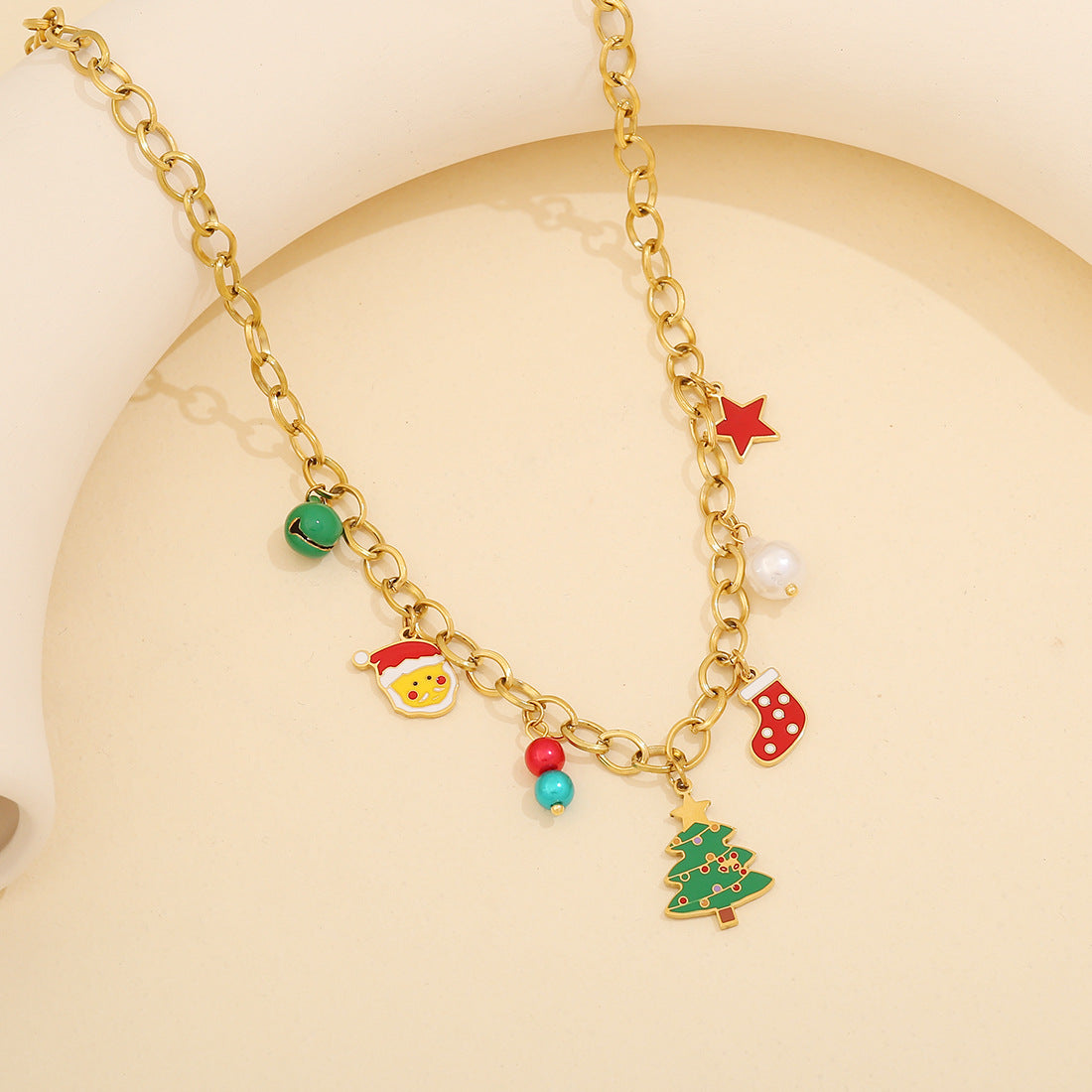 Collana Pendente Minimalista con Renna Natalizia in Acciaio Inossidabile con Finitura Galvanizzata da Donna