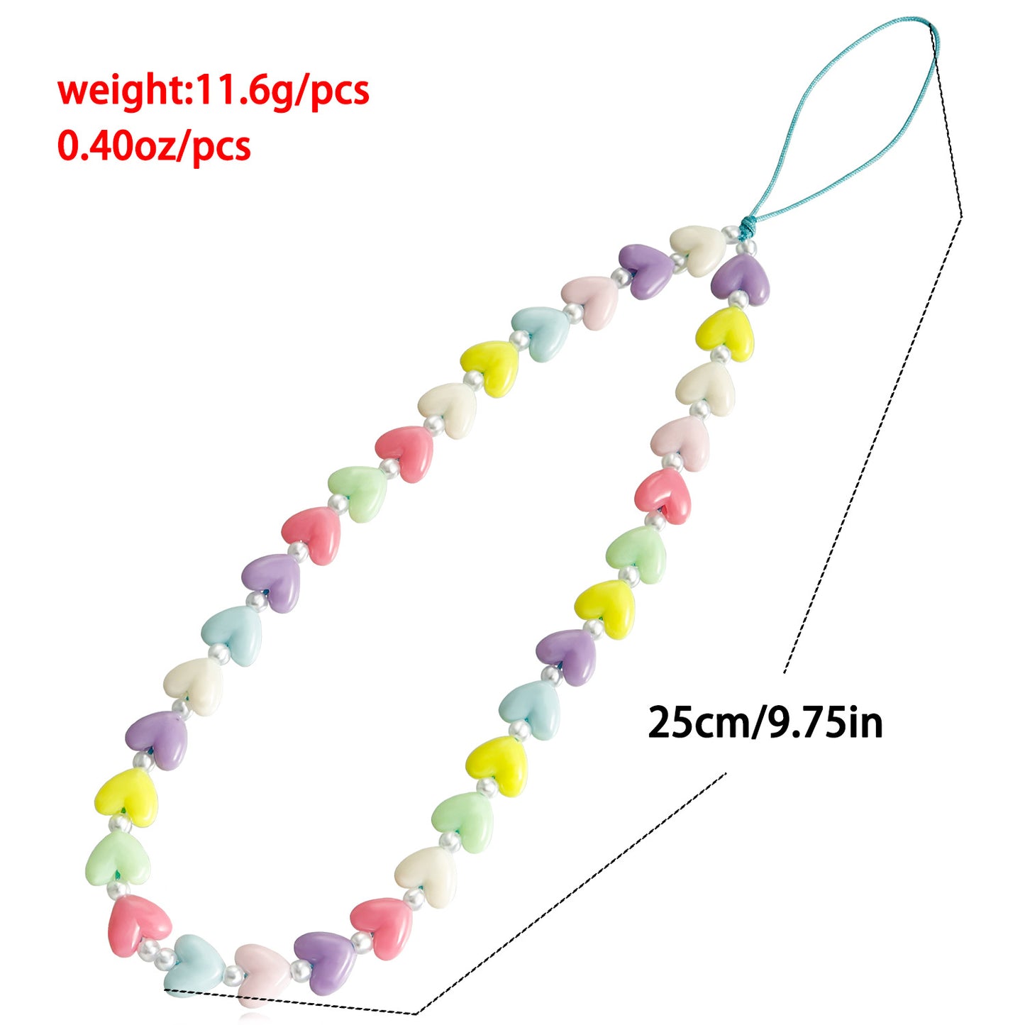 Minimalist Heart Floral Acrylic Plated Charm Bar Phone Strap