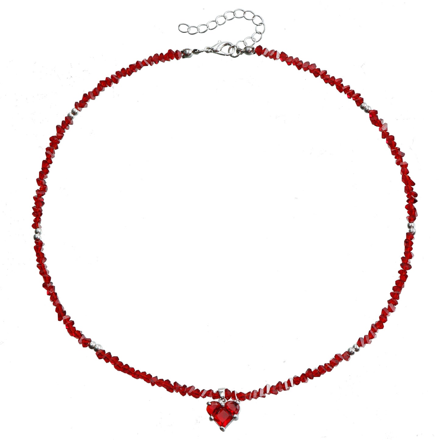 Handmade Beaded Heart Pendant Necklace with Glass Seed Beads for Women