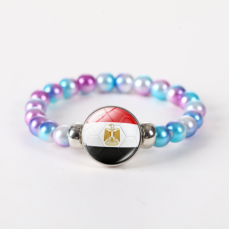 Bracciale unisex rotondo geometrico con perline di cristallo