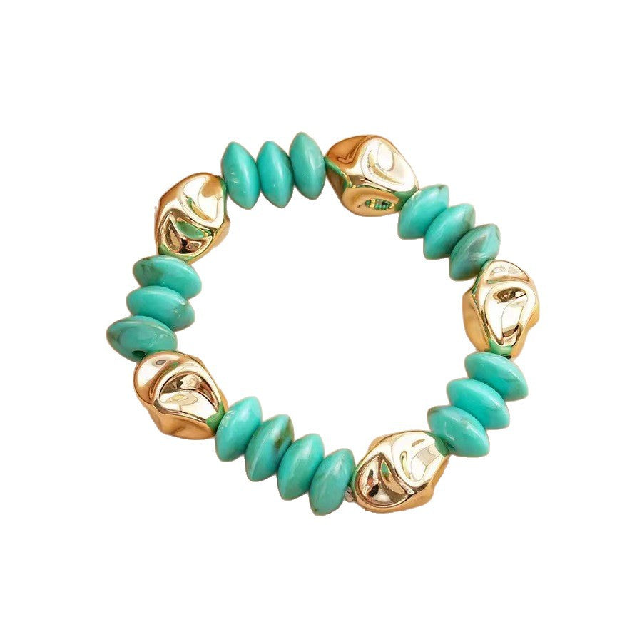 Minimalist Wide Round Geometric Acrylic Drip Oil Bracelet Set