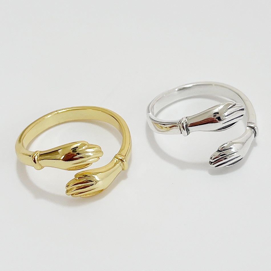 Geometric Plated 925 Sterling Silver Ring for Women