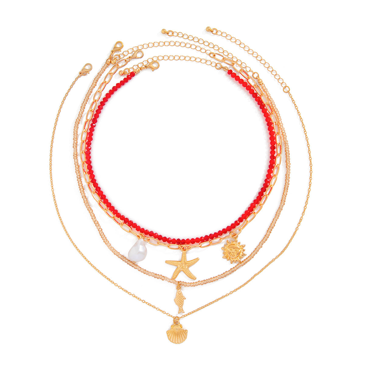 Vintage Bohemian Geometric Alloy Multi-Layer Necklace for Women