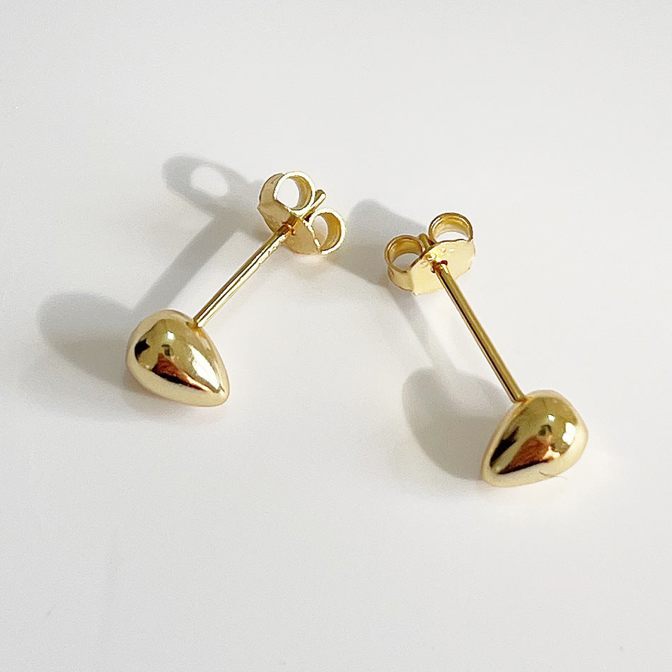 Pendientes de plata de ley 925 con diseño geométrico de lágrima bañados en oro de 18K