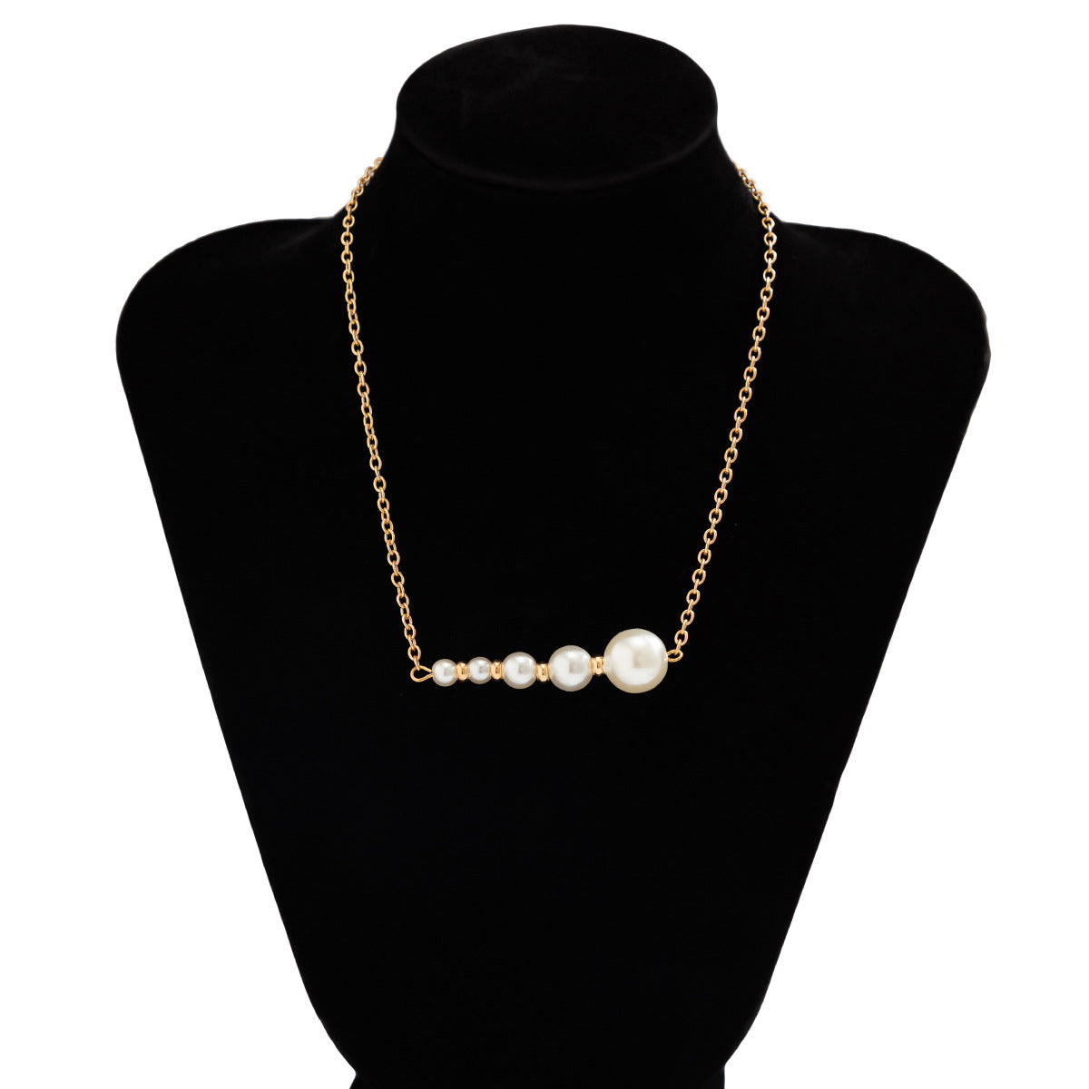 Minimalist Geometric Beaded Pendant Necklace for Women with Plastic Resin Beads and Cross Chain