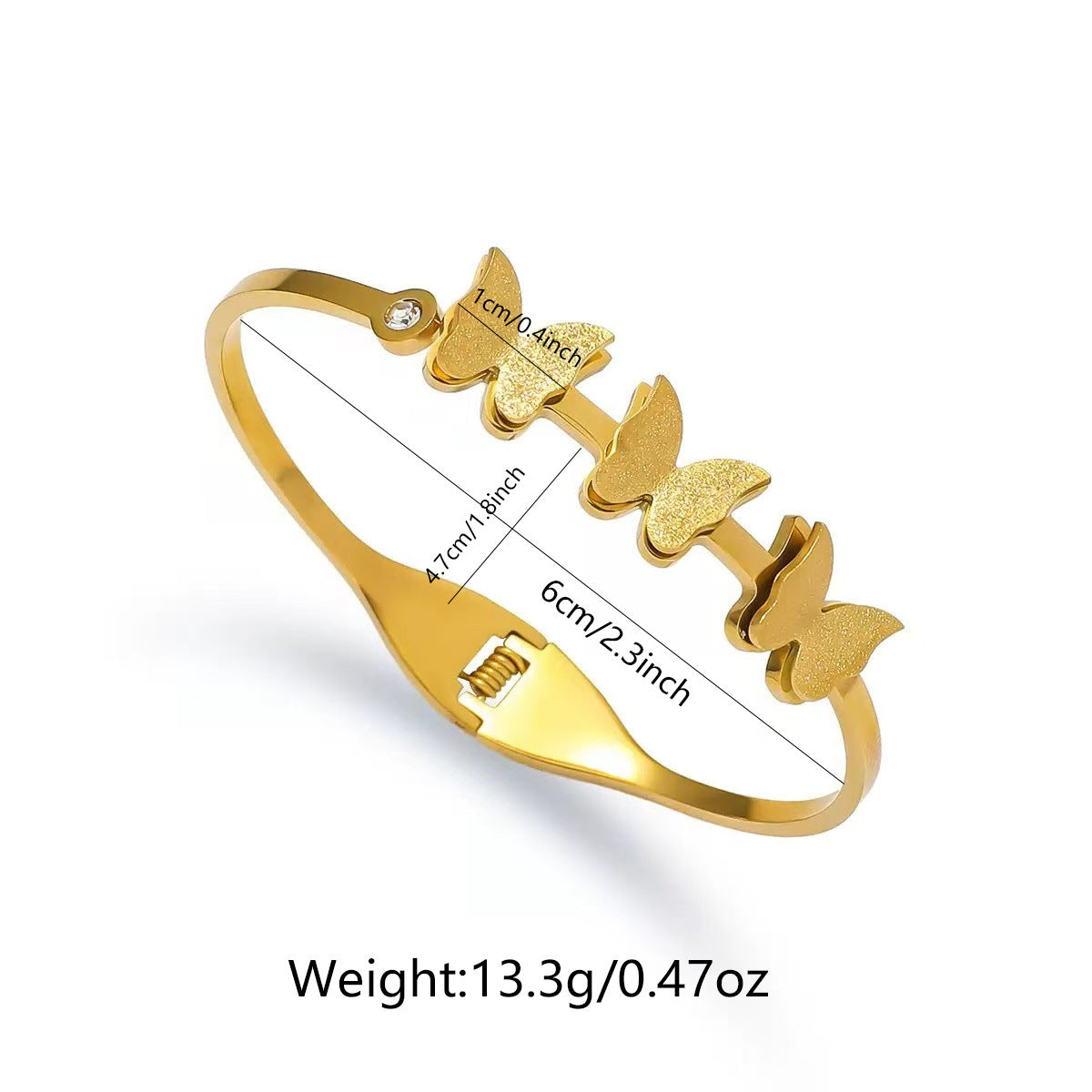 Elegant 18K Gold Plated Geometric Round Titanium Steel Bracelet