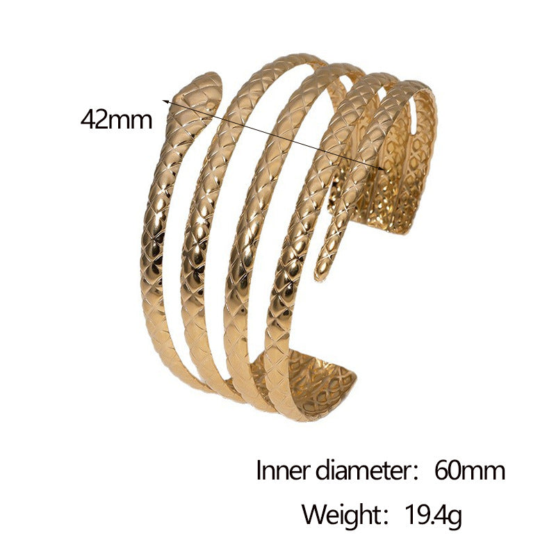 Minimalist 18K Gold Plated Stainless Steel Snake Chain Bracelet for Women