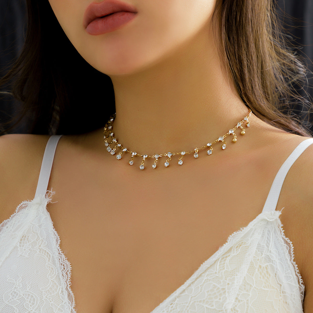 Ethnic Rhinestone Tassel Metal Body Chain for Women Casual Waist Chain