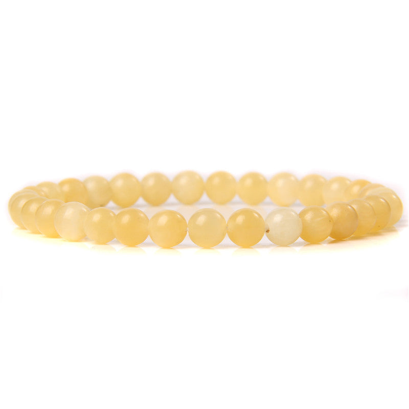 Sweet Natural Gemstone Round Beaded Stretch Bracelet Unisex
