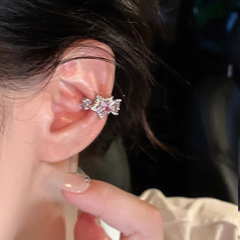 Orecchini da donna in rame con zirconi, dal design geometrico minimalista di lusso a ferro di cavallo