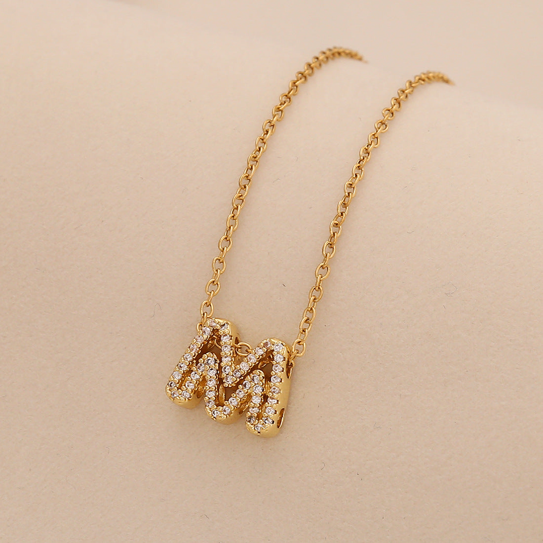 Minimalist Letter-Shaped Stainless Steel Pendant Necklace for Women with Versatile Clavicle Design