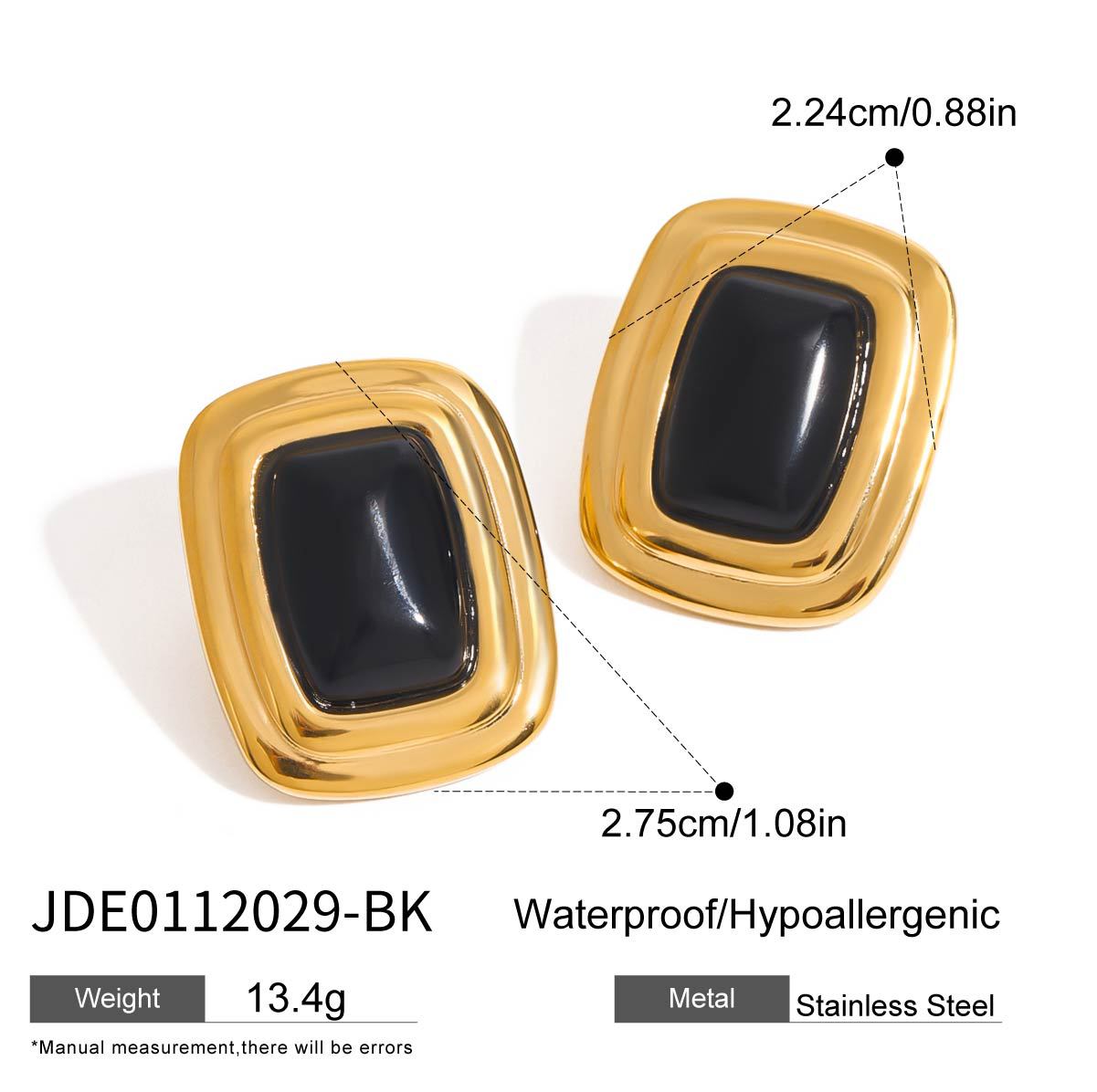 Minimalist Geometric Square Stainless Steel and Titanium Steel Plated Earrings for Women
