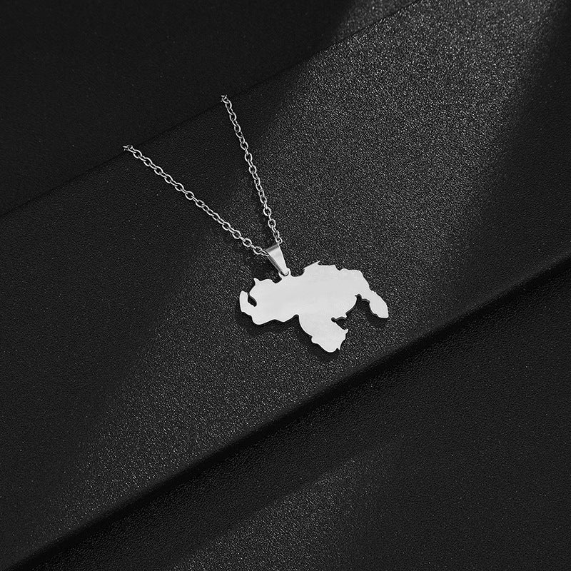 Collar colgante geométrico de acero inoxidable con acabado chapado para uso unisex, a la moda para uso diario