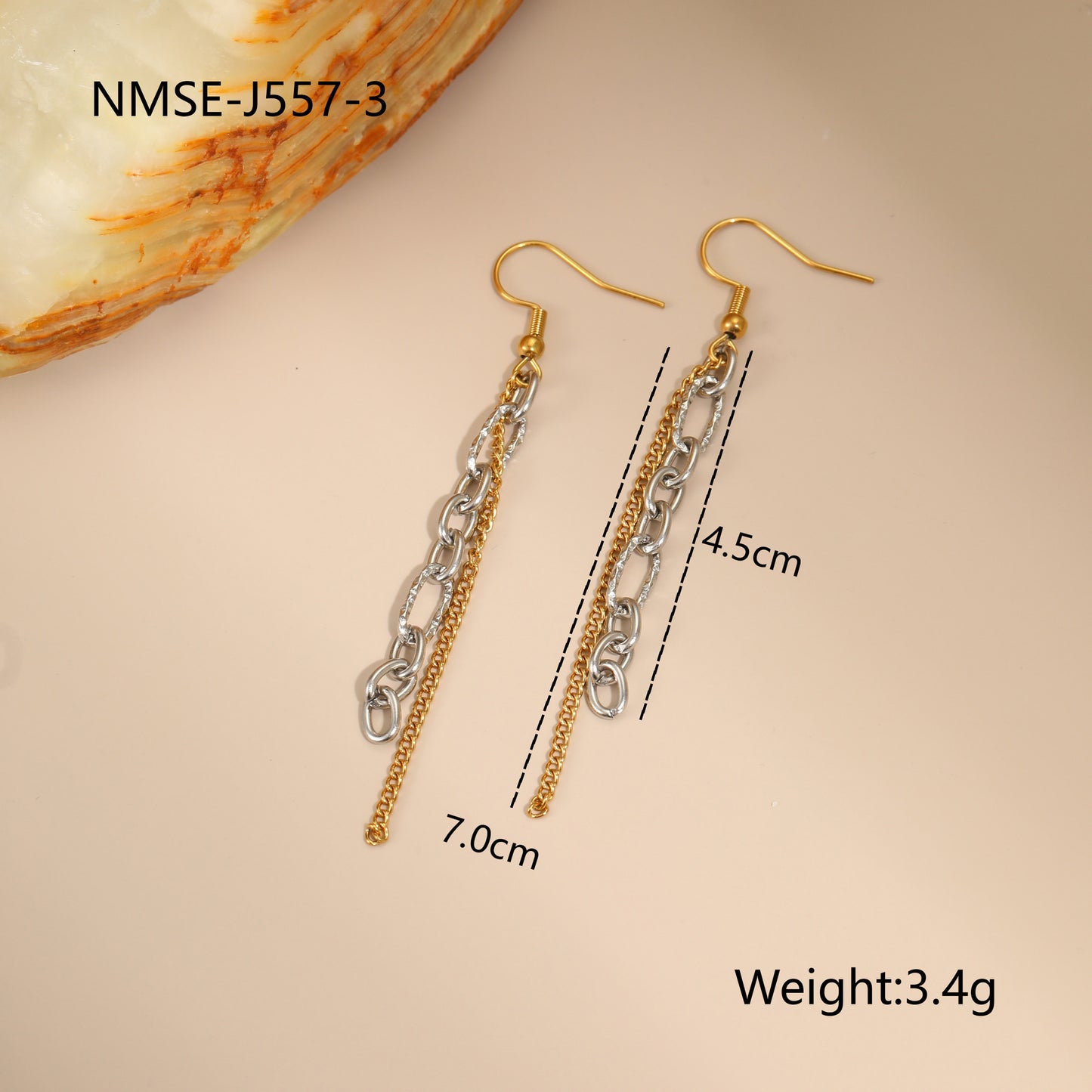 Fashion Geometric Stainless Steel Necklace with 18K Gold Plated Finish and Chain Design for Women
